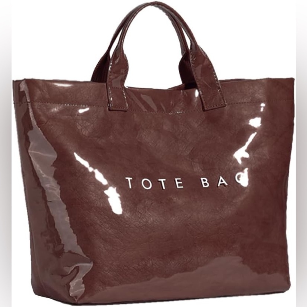 Coffee Brown Paper Tote Bag | Lightweight | Durable & Spacious | Brand New